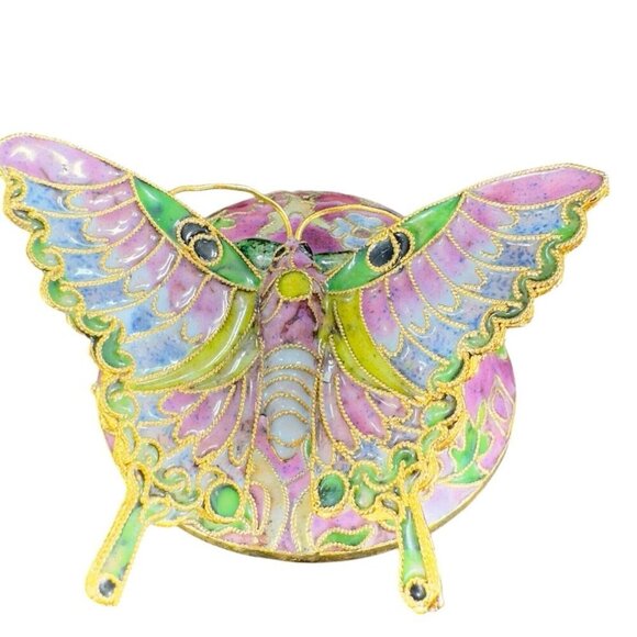 Sankyo Butterfly Cloisonne Enamel Fairy Fantasy Romance Metal Figure Multicolor - Picture 2 of 14
